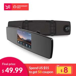 Видеорегистратор Yi Mirror Dash Camera за $46.99