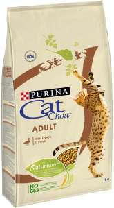 Корм сухой Cat Chow "Adult" для взрослых кошек, с уткой, 15 кг