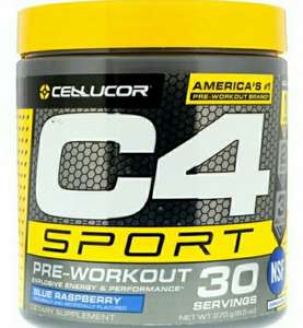 Креатин предтренировочный Cellucor, C4 Sport, голубая малина, 270г (0.95 фунта)