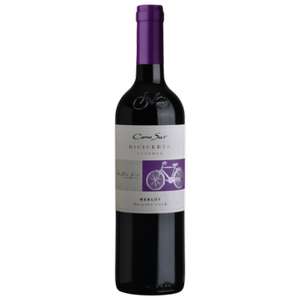 -10% на тихие вина (напр. Cono Sur Bicicleta Merlot, красное сухое 0,75 л)